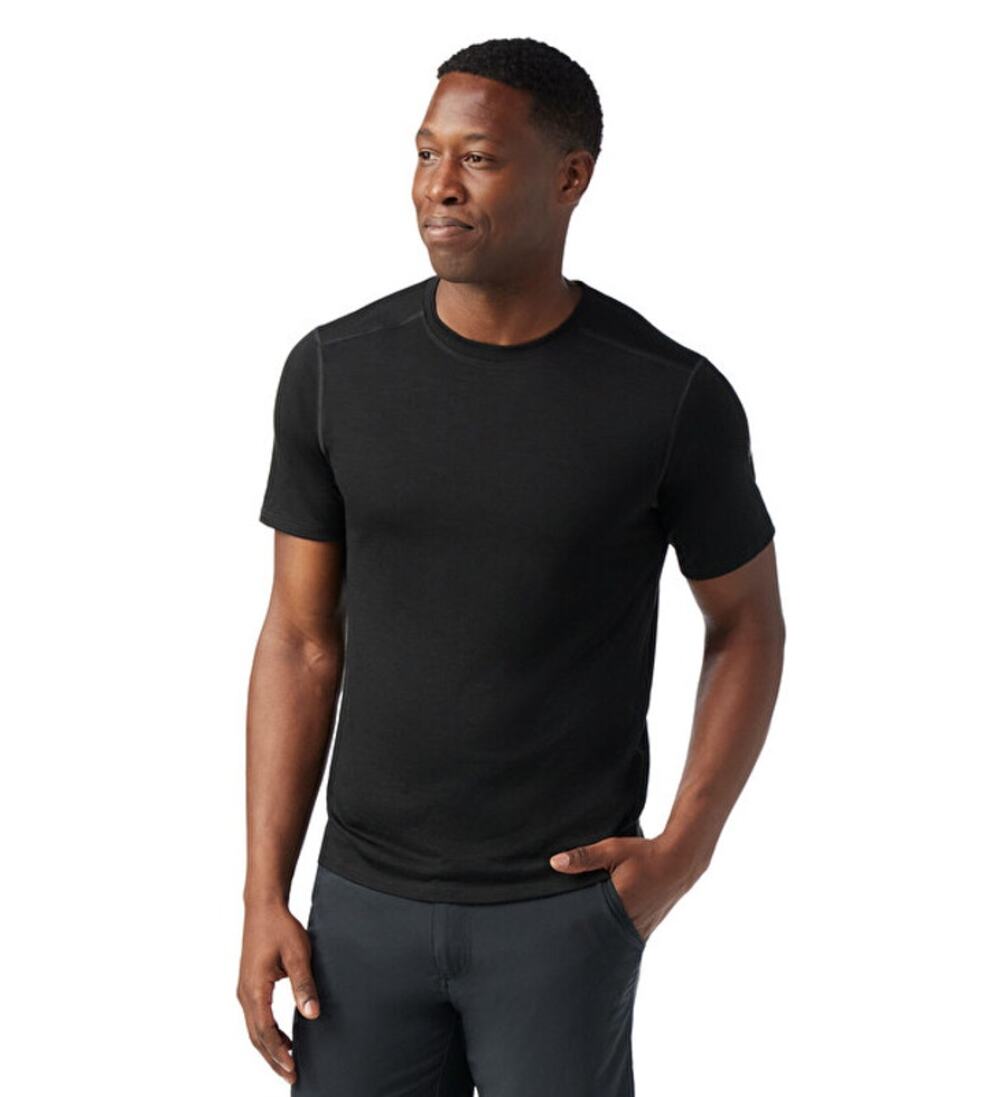 SMARTWOOL Men's Merino Short Sleeve Tee Large Black Crewneck Stretch NWT